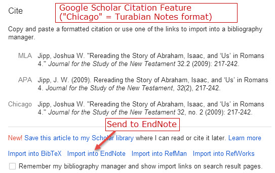 Google Scholar Citation Feature